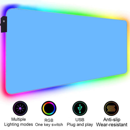 HD Custom Mouse Pad RGB Pure White MousePad DIY LED Backlit Gamer Light 90x40cm Gaming Keyboard Large Colorful Deskmat Mouse Mat