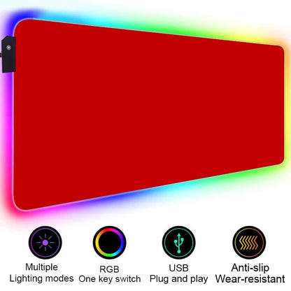 HD Custom Mouse Pad RGB Pure White MousePad DIY LED Backlit Gamer Light 90x40cm Gaming Keyboard Large Colorful Deskmat Mouse Mat