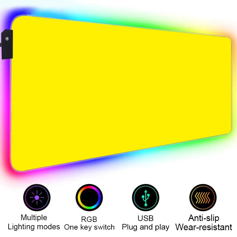 HD Custom Mouse Pad RGB Pure White MousePad DIY LED Backlit Gamer Light 90x40cm Gaming Keyboard Large Colorful Deskmat Mouse Mat