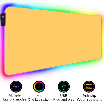 HD Custom Mouse Pad RGB Pure White MousePad DIY LED Backlit Gamer Light 90x40cm Gaming Keyboard Large Colorful Deskmat Mouse Mat