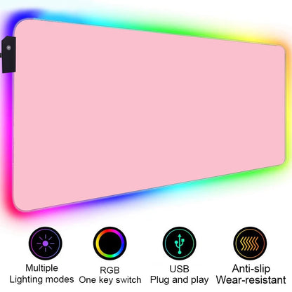 HD Custom Mouse Pad RGB Pure White MousePad DIY LED Backlit Gamer Light 90x40cm Gaming Keyboard Large Colorful Deskmat Mouse Mat