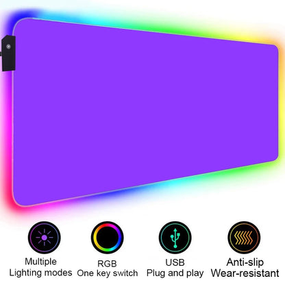 HD Custom Mouse Pad RGB Pure White MousePad DIY LED Backlit Gamer Light 90x40cm Gaming Keyboard Large Colorful Deskmat Mouse Mat