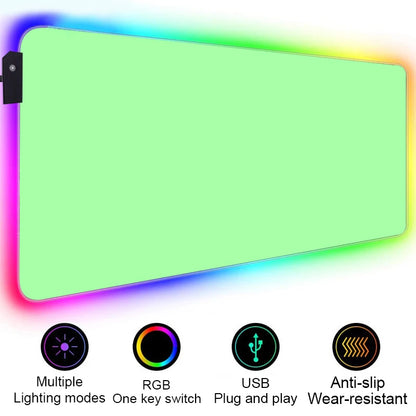 HD Custom Mouse Pad RGB Pure White MousePad DIY LED Backlit Gamer Light 90x40cm Gaming Keyboard Large Colorful Deskmat Mouse Mat