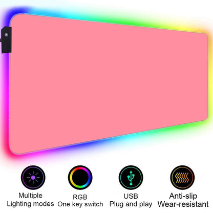 HD Custom Mouse Pad RGB Pure White MousePad DIY LED Backlit Gamer Light 90x40cm Gaming Keyboard Large Colorful Deskmat Mouse Mat