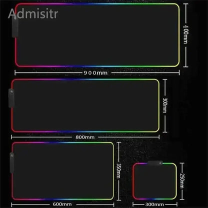 HD Custom Mouse Pad RGB Pure White MousePad DIY LED Backlit Gamer Light 90x40cm Gaming Keyboard Large Colorful Deskmat Mouse Mat